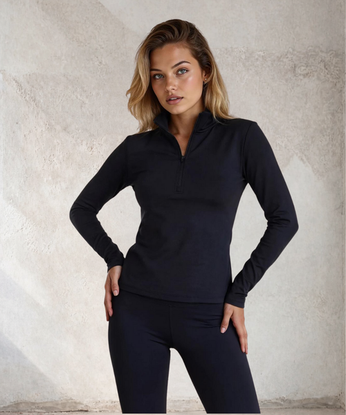 Ali 3/4 Zip Long Sleeve Top