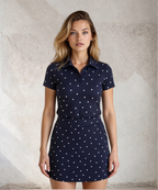 Libby Zip Neck Cap Sleeve Tee