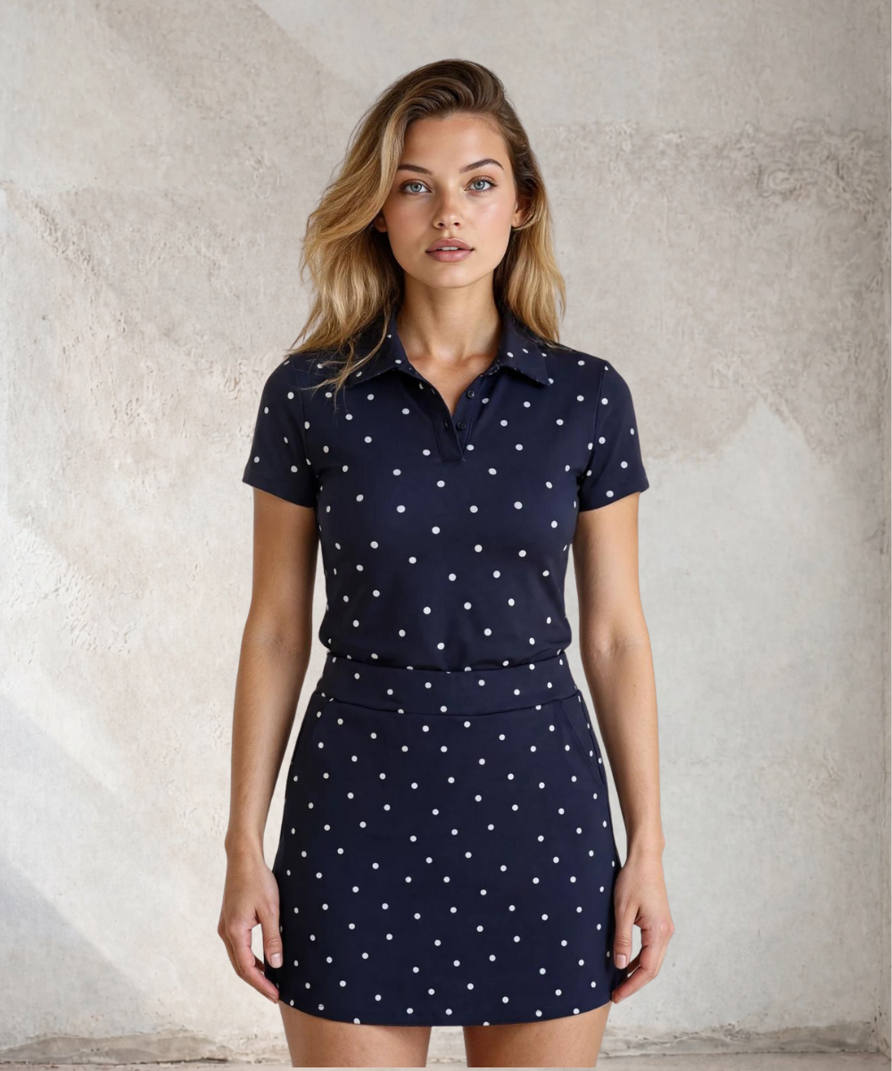 Libby Zip Neck Cap Sleeve Tee