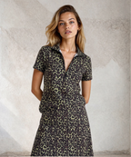 Libby Zip Neck Cap Sleeve Tee